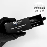 Kép 1/3 - LedLashes 3D Promade Strip 1000 db-os műszempillák - fekete színben - D ív 9 mm