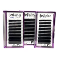Kép 1/4 - LedLashes Prémium kollekció easy fan műszempilla 0.07 vastagság, M ív, 6-13 mm mix