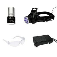 LedLashes UV-LED Szempillaépítő Fejlámpa Pro-Master 5g ragasztóval (lámpa+ragasztó+szemüveg+videós tananyag)