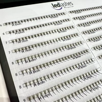 Kép 2/7 - LedLashes 4D Promade 20 soros tálcás műszempillák - fekete színben - M ív, 6-13 mm MIX