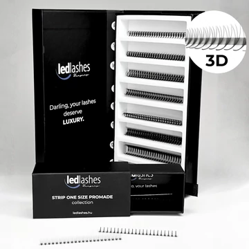 LedLashes 3D Promade Strip 1000 db-os műszempillák - fekete színben
