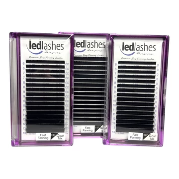 LedLashes Prémium kollekció műszempilla 0.07 vastagságú, többféle ívben és hosszban