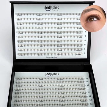 LedLashes 3D Promade 20 soros tálcás műszempillák - BARNA színben - CC ív 6-11 mm mix tálca