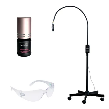 LedLashes UV-Led rendszer Pink Power 3g ragasztóval (lámpa+ragasztó+szemüveg+videó tananyag)
