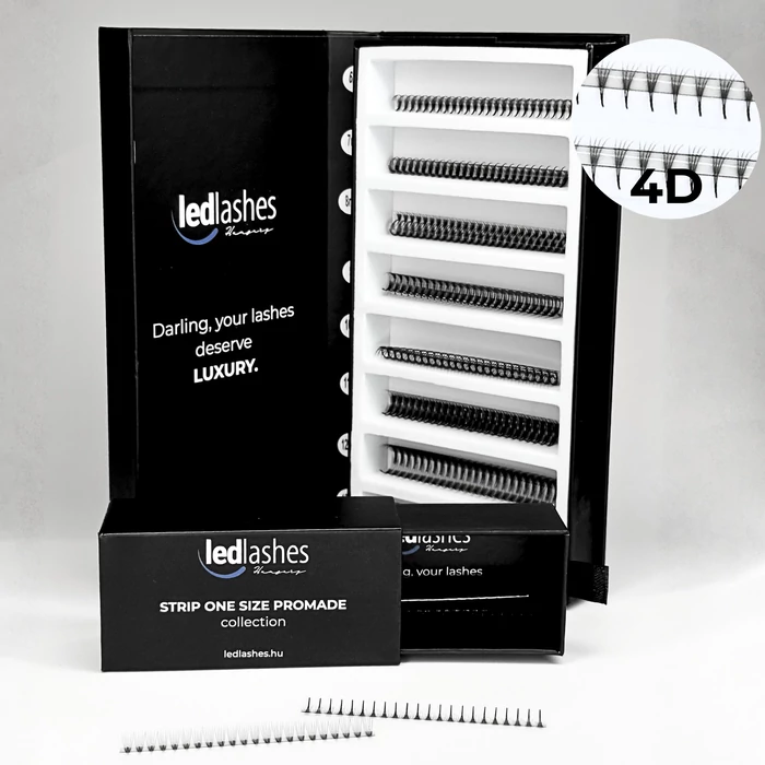 LedLashes 4D Promade Strip 1000 db-os műszempillák - fekete színben