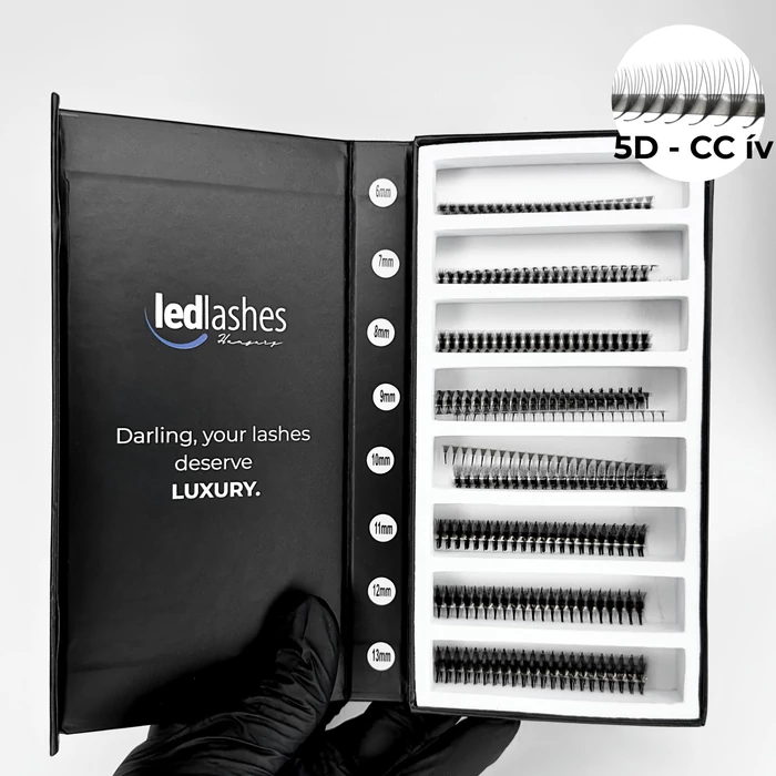 LedLashes 5D Promade Strip 1000 db-os műszempillák - fekete színben