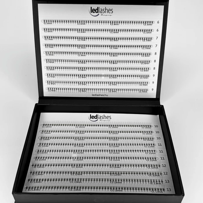 LedLashes 3D Promade 20 soros tálcás műszempillák - fekete színben