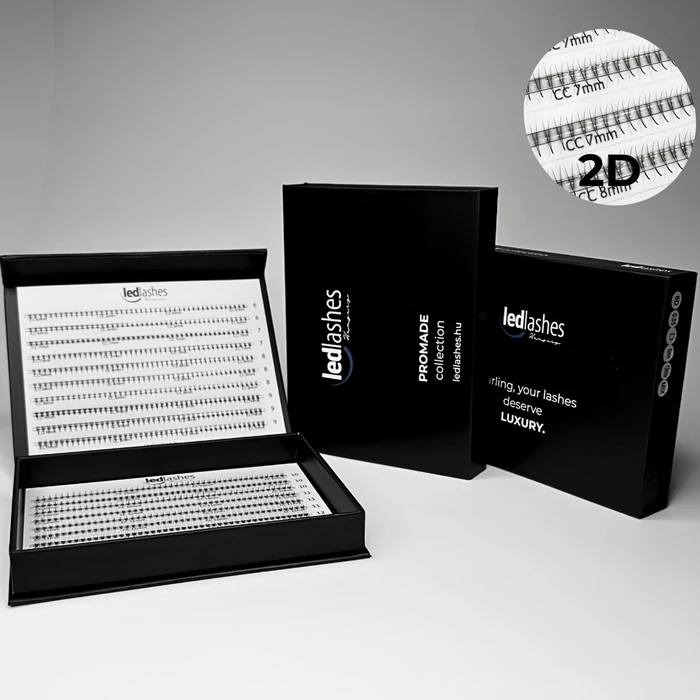 LedLashes 3D Promade 20 soros tálcás műszempillák - fekete színben