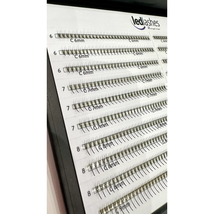 LedLashes 3D Promade 20 soros tálcás műszempillák - fekete színben