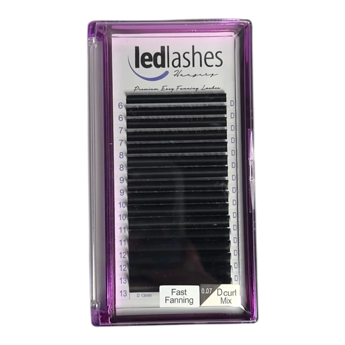 LedLashes 2.0 EASY FAN Szempilla Kollekció műszempilla vastagság: 0.07, ív: M, hossz: 6-13 mm MIX